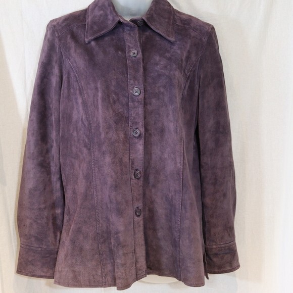 Valerie Stevens purple leather Jacket Med - Picture 2 of 7